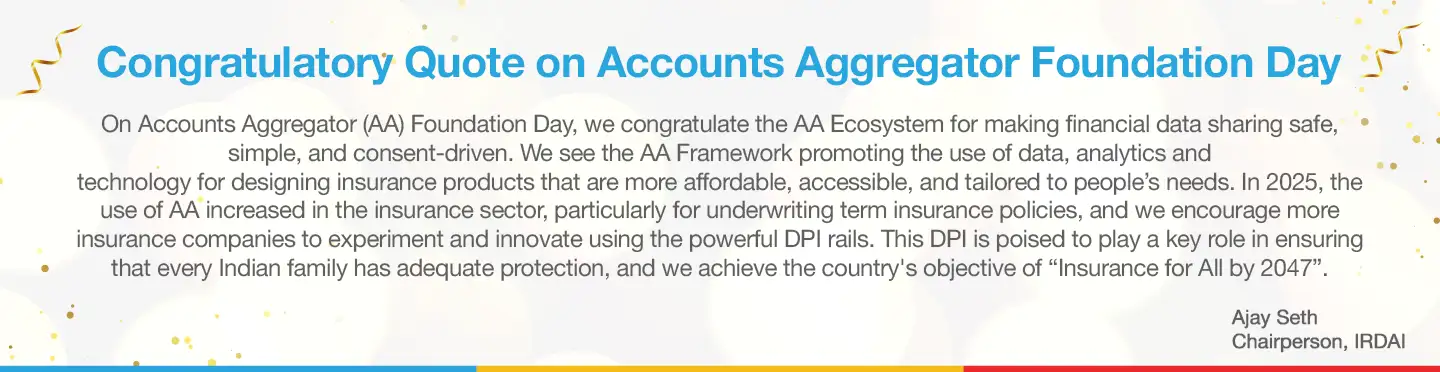 Congratulatory Quote on Accounts Aggregator Foundation Day